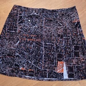 Urban Outfitters Black and Orange Map Print Mini Skirt
